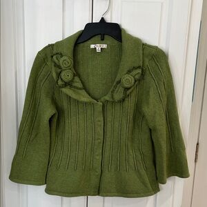 CAbi green cardigan